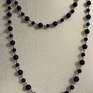 Vintage Blue Beaded Necklace